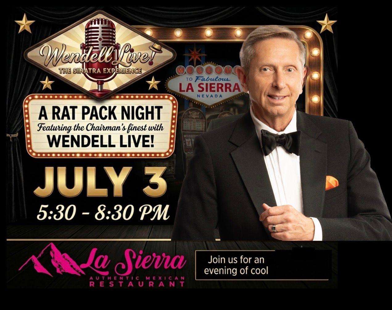 Wendell Live! The Sinatra Experience — July 3rd, 5:30–8:30 PM