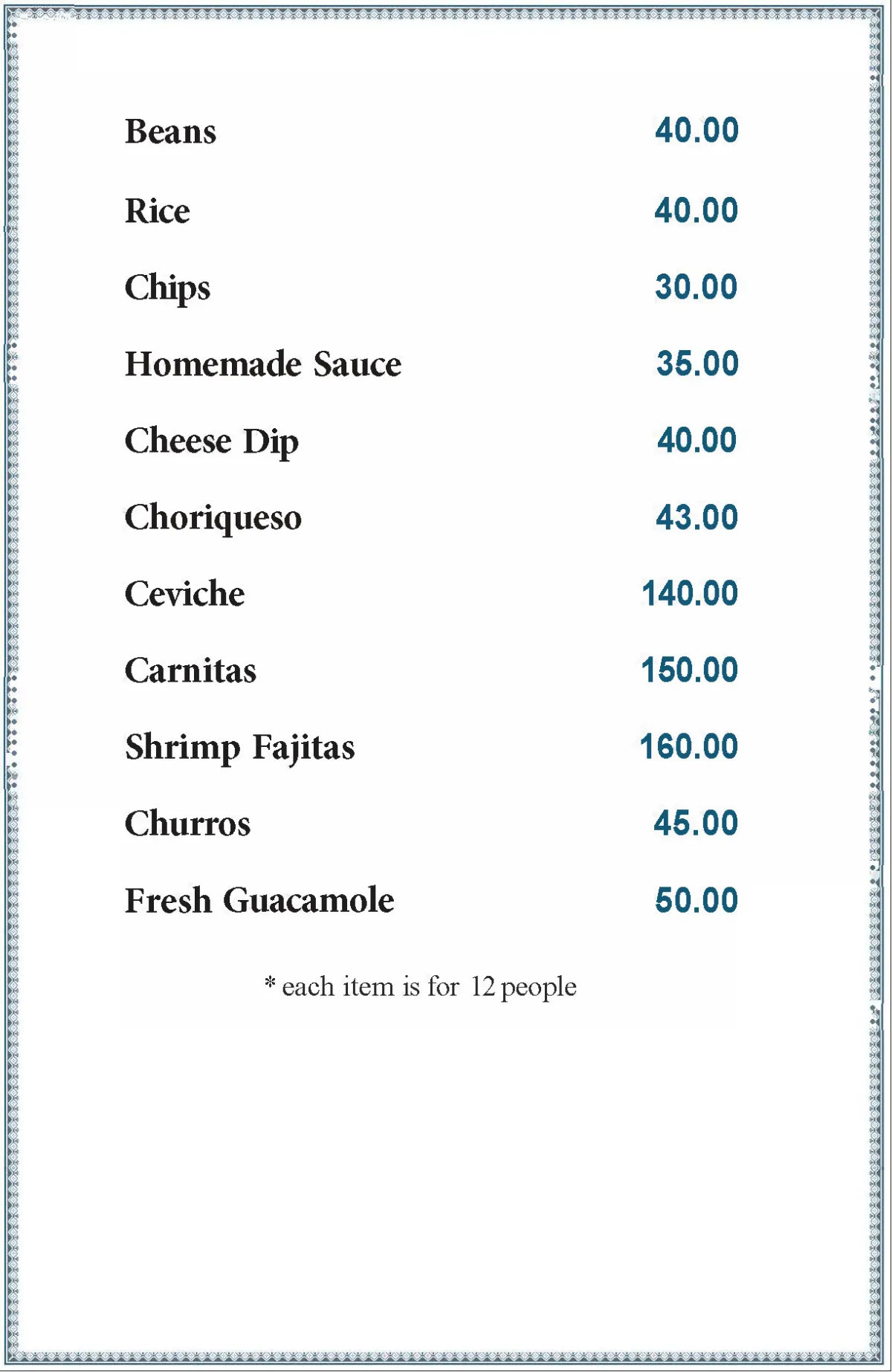 Catering tray menu page two